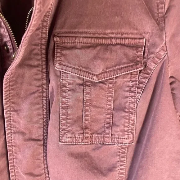 Lucky Brand Distressed Burgundy Utility Jacket Sz S